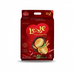 Bánh Love - Chocolate nhân Đậu xanh - Lá dứa - Sô cô la- 480g/12 bánh