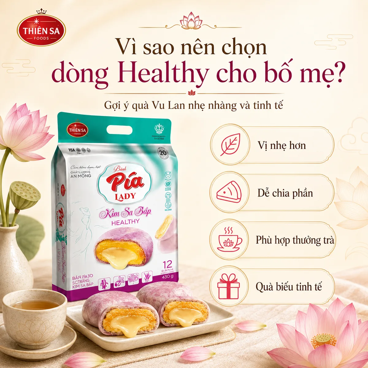 lý do chọn bánh pía healthy làm quà Vu Lan