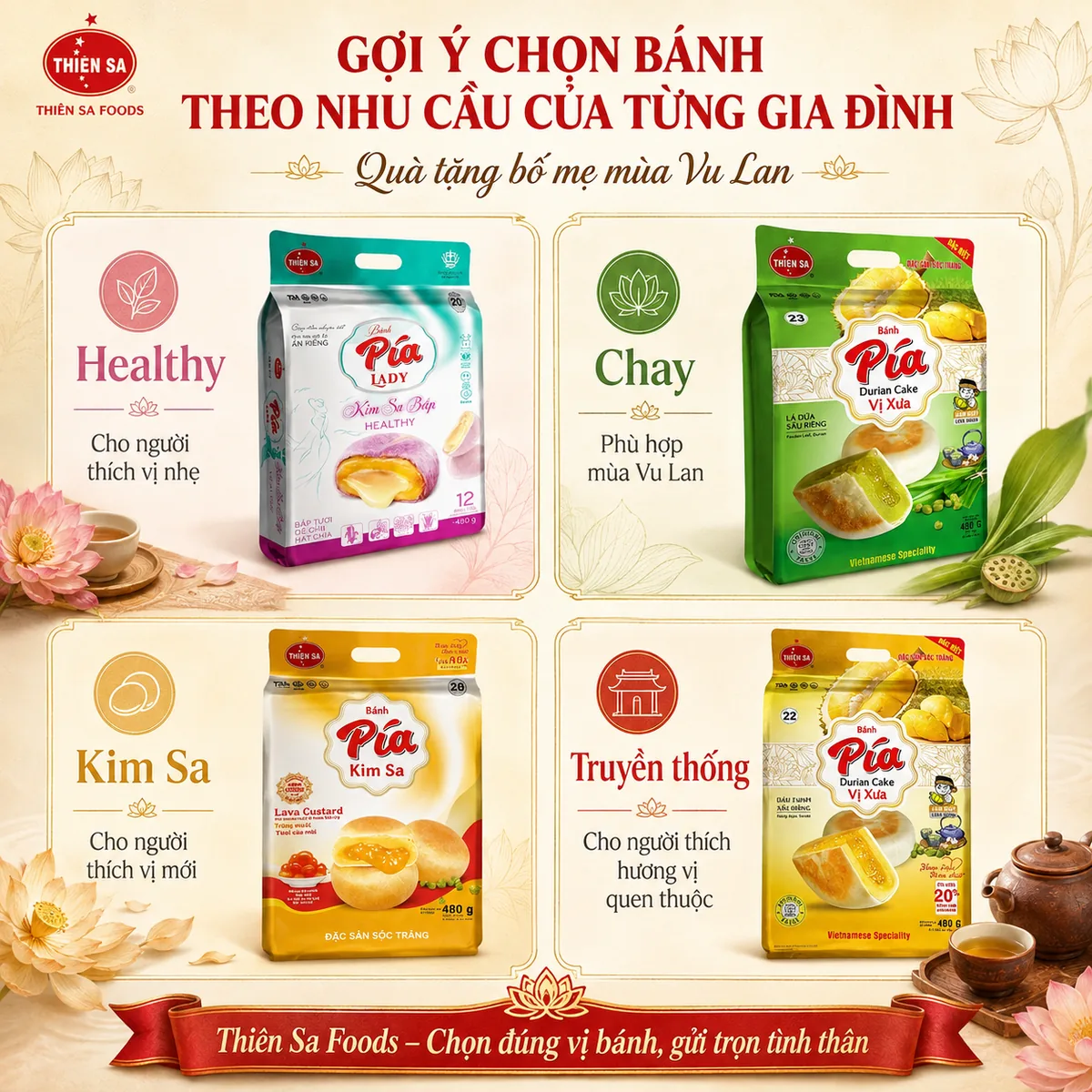 gợi ý chọn bánh pía làm quà tặng bố mẹ